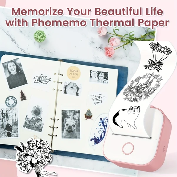 Gateesat Phomemo T02 Yeşil Mini Fotokopi Kablosuz Yazıcı Ev Ofis Okul