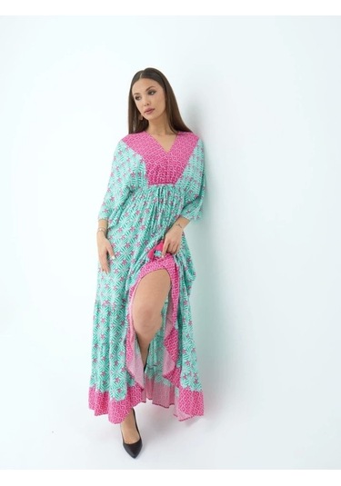 6389 Elbise-fuşya Fuşya