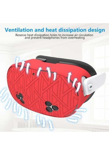 Tongxida Meta Quest 3s Vr Silikon Kılıf Çizgili Isı Dağıtımı Koruyucu Kapak Mavi