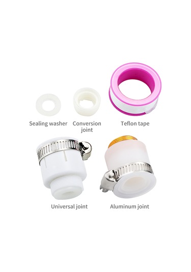 Kangvka Mutfak Ve Banyo Fuarası Uyumlu 5 Parça Fiş Seti: Dichtleyici Yastık, Dönüştürücü Bağlantı, Teflon Bandı, Evrensel Ve Alüminyum Bağlantılar