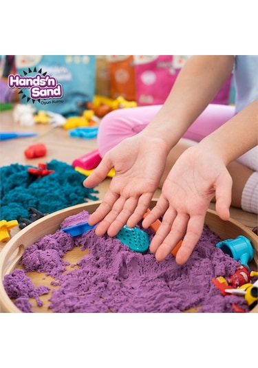 Playever Hands'n Sand Doğal Kinetik Kum 3kg - 6 Renk Çok  Renkli