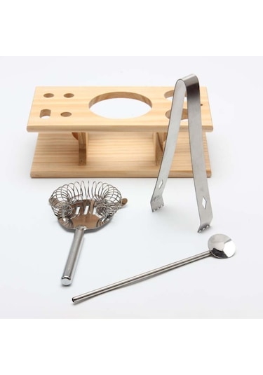 Ahşap Montajlı 9'u 1 Arada Paslanmaz Çelik Kokteyl Çalkalayıcı 750ml