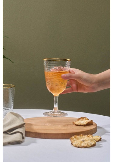 Karaca Akroma Transparent Kadeh 360 Ml Gold