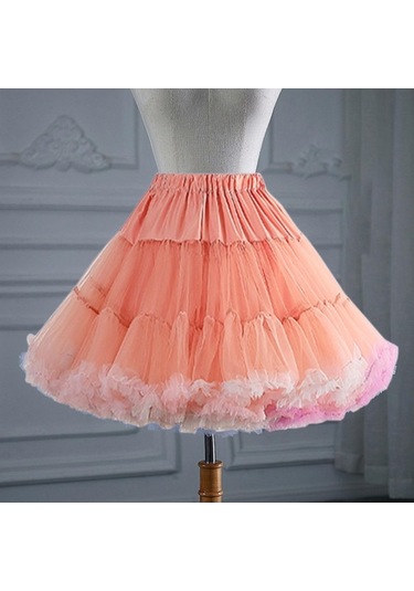 Fastbuy Homyl Kadın Katmanlı Tül Kombinezon, Şifon Kabarık Etek, Çok Renkli Kombin Çok Renkli