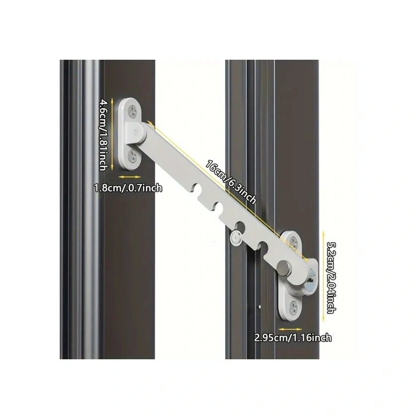 Gateesat Siyah 1 Adet Emniyet Kilidi Metal Pencere Limiti Rüzgara Dayanıklı Paslanmaz Kilit Durdurucu