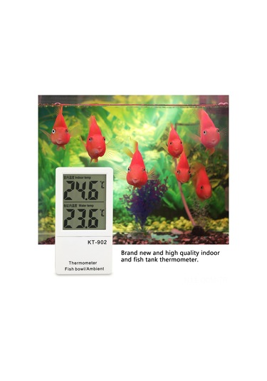 Qingmipy Kt-902 Akvaryum Ve İç Mekan Sıcaklık Ölçer - Lcd Ekranlı, Fahrenheit/celsius Dönüştürülebilir, Kolay Kurulum