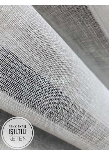 Tül Perde Simli Keten Pırıltı Iplik Etek Kurşun Sarım Ekru