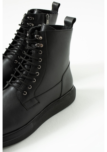 King Shoes Büyük Numara Siyah Bot