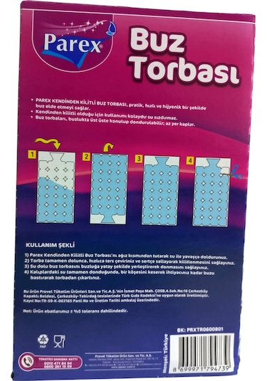 Kendinden Kilitli Buz Torbası 196 Buz Küpü 4 Paket