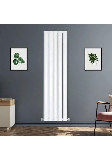 1400x475mm Lilac Dikey Beyaz Alüminyum Radyatör