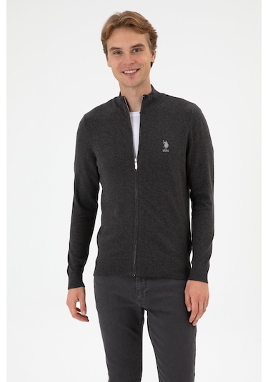 U.s. Polo Assn. Erkek Antrasit Melanj Hırka Triko 50313684-vr081 Antrasit Melanj