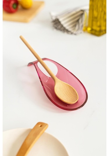 Akrilik Mürdüm Tezgah Üstü Kirli Kaşıklık & Kepçe Altlığı Pembe