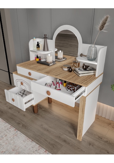 Afilli Hilal 4 Çekmeceli Makyaj Masası Tamamı Mdf