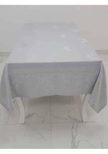 Finezza Raya Lüx Jakar Bambu Kumaş Gri Masa Örtüsü Dikdörtgen 16 (538092205)