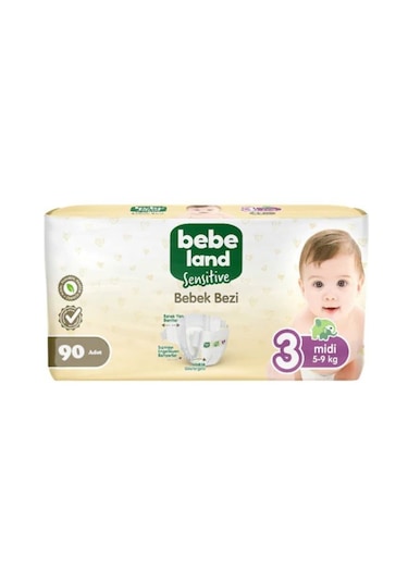 Bebeland Sensitive Bebek Bezi 3 Numara Midi 90 Adet