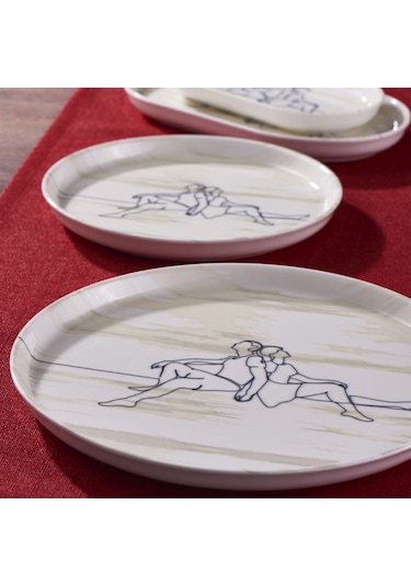 Güral Love 25422 11 Parça 2 Kişilik Bone Kahvaltı Takımı Beyaz