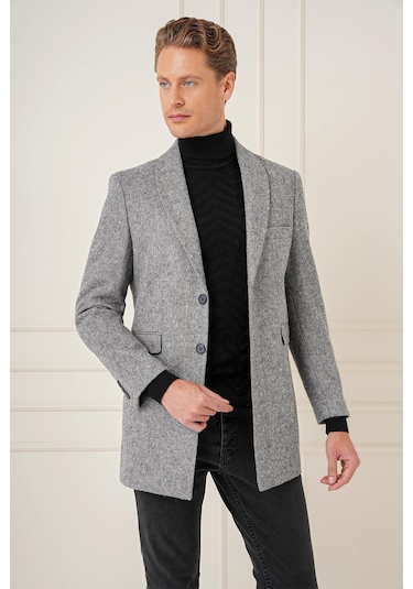 Ka 084 Slim Fit Gri Spor Kaban Gri