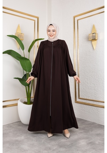 Ön Ve Arka Robalı Ferace - Acı Kahve / F0142 Acı Kahve Acı Kahverengi