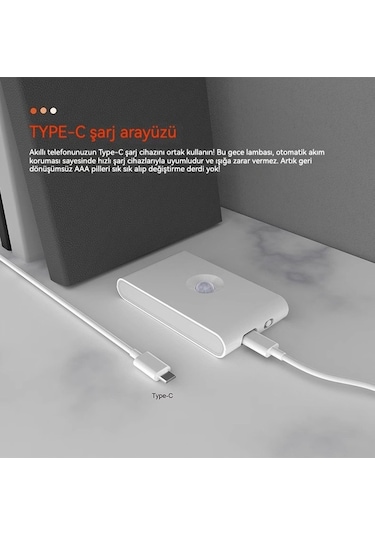 Didadodo Akıllı Hareket Sensörlü Duvar Tipi Gece Lambası 4 Beyaz, 4 Adet Led, Uzaktan Kontrol Edilebilir Beyaz