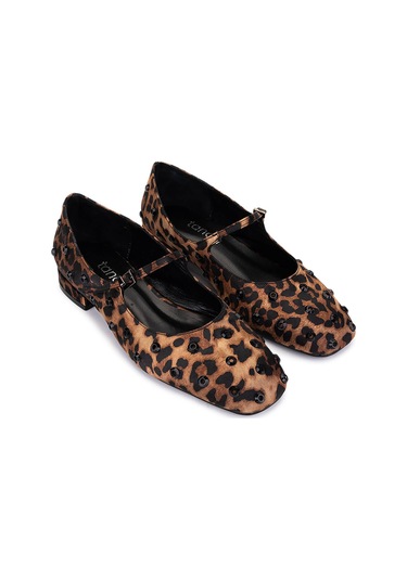 Tamer Tanca Kadın Hakiki Deri Leopar Babet Ayakkabı 735 8351 Bn Ayk Sk25-26 Leopar LEOPAR