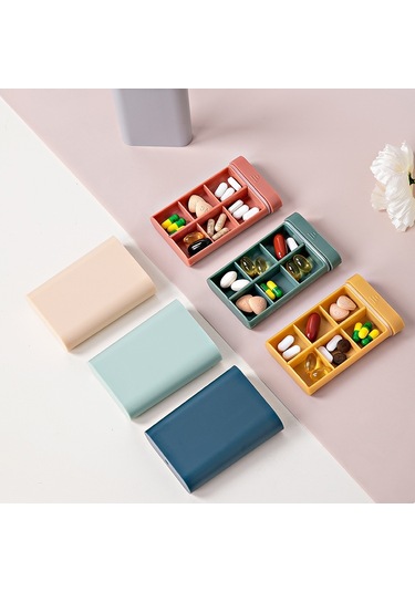 6 Bölmeli İlaç Ambalaj Kutusu - Pembe