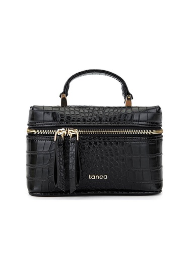 Tamer Tanca Kadın Suni Deri Siyah Kroko El Çantası 1178 4005 Bn Cnt Sk25-26 Sıyah Kroko Siyah