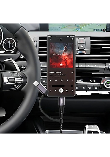 Go Des Gac-172 2in1 Type-c & Lightning To 3.5mm Aux Audio Kablo 1m Siyah Siyah