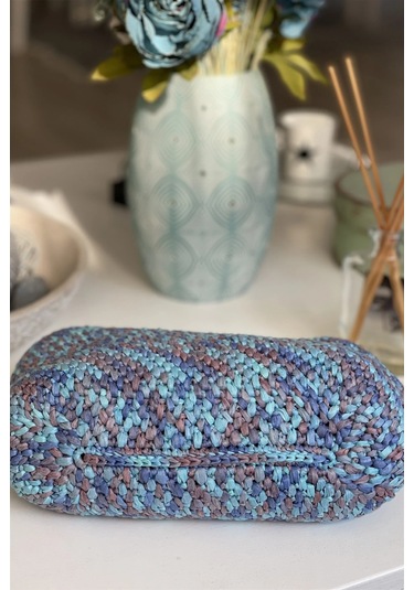 El Yapımı Gök Mavisi Basic Örgü El Çantası Gök Mavisi