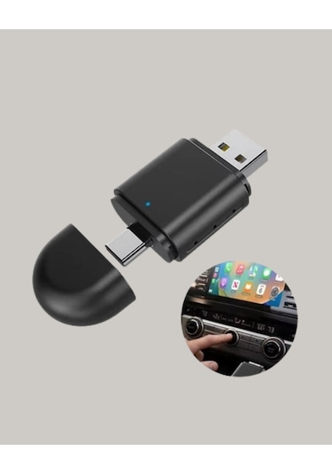 Kablosuz Carplay Ve Android Auto Adaptörü Usb-a & Type-c Girişl
