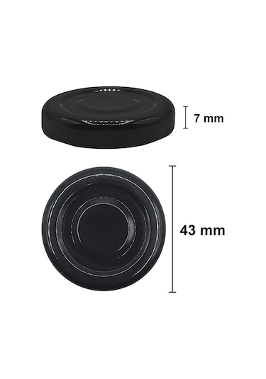 29 Ml Küçük Cam Kavanoz 29 Cc Numune Kavanozu Metal Siyah Kapaklı 6 Adet