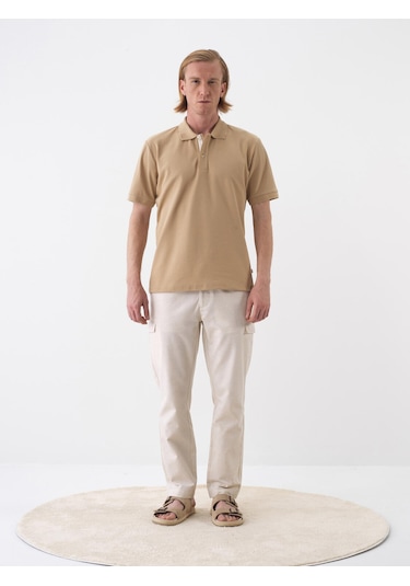 Xint Camel Pamuk Dokulu Regular Fit Tişört 502267