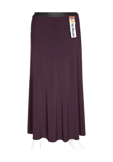 Hesna Kadın Bensu Nervürlü Büyük Beden Sandy Astarsız Mürdüm Etek Mor