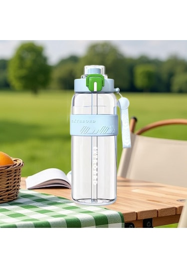 Suntek Spor Şişesi 27oz Kolay Temizlenebilir Pipetli Mavi