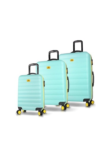 My Valiz Colors Abs Kabin Orta Ve Büyük Boy Mint Yeşili 3'lü Valiz Seti Çok Renkli