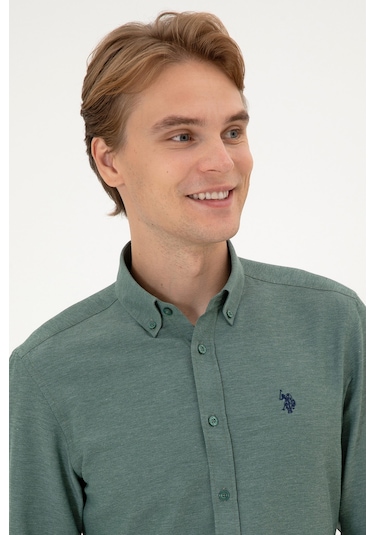 U.s. Polo Assn. Erkek Koyu Yeşil Gömlek Basic 50316723-vr079 Koyu Yesıl