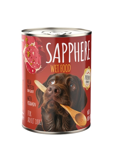 Sapphere Kırmızı Etli Yetişkin Köpek Maması Konserve 12 x 400 G