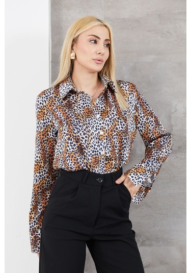 Dparis Leopar Desenli Gömlek