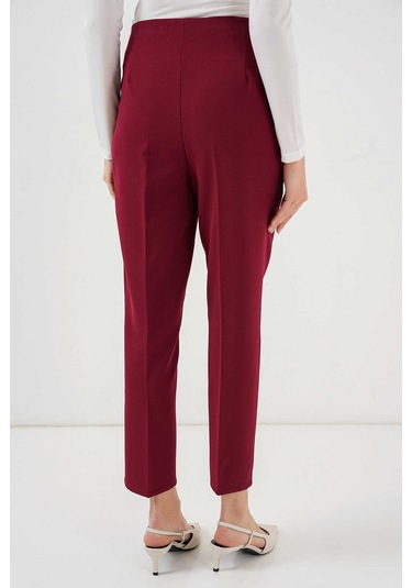 Gabria Yüksek Bel Kumaş Pantolon Bordo