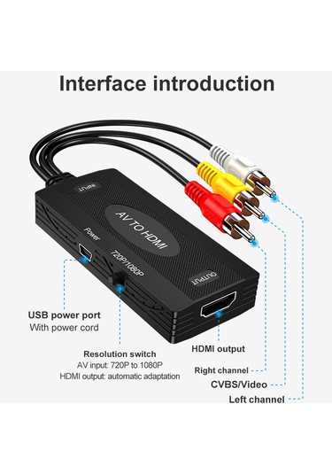 Suntek Rca'dan / Rca'ya Dönüştürücü Kablo Tv Pc Av'ye