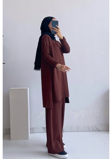 Kahijab Mira Merserize Takım - Kahverengi
