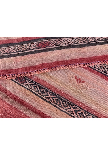 El Dokuma Kilim 85x105 Kırmızı İnce %100 Yün Kilim
