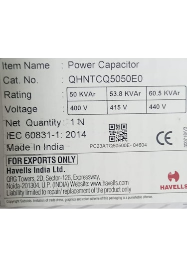 Havells Kondansatör Qhntcq5050e0 50kv 400v