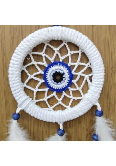 Zincir Örgülü 12 Santimetre Çapında Kuş Tüylü Duvar Süsü - 90483467097901000f