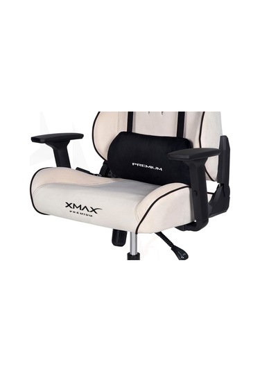 Rio Balerion Terletmez Kadife Kumaş Beyaz Gaming Oyuncu Koltuğu Krem