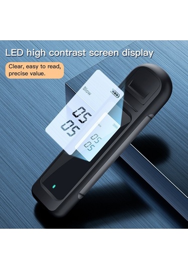 Moly Kontaktsız Alkol Testeri - Şarjlı, 3 Renkli Sonuç, Bac, Siyah - Avrupa-amerika Modeli Siyah