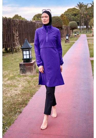 Marina M2409 Tam Kapalı Mayo-mor Mor