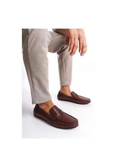Mubiano Hakiki Deri Mbabd274-tb Erkek Taba Loafer Taba