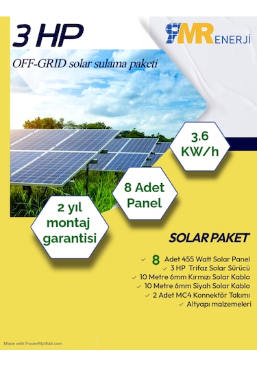 3 Hp- 3.6 Kw Off-grid Solar Sulama Paketi