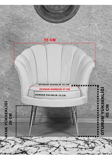 Tekli İstiridye Siyah Boyalı Sivriltme Ayak Çay Seti Koltuk Tekli Çok Renkli
