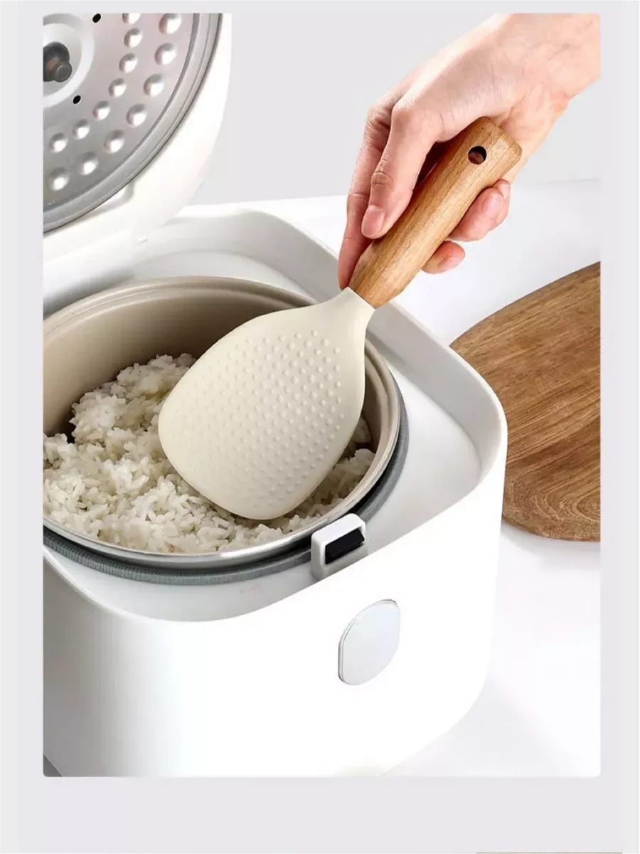 Stil'nyj İ Udobnyj Dom Ağaç Saplı Silikon Mutfak Spatulası 226208367 Beyaz